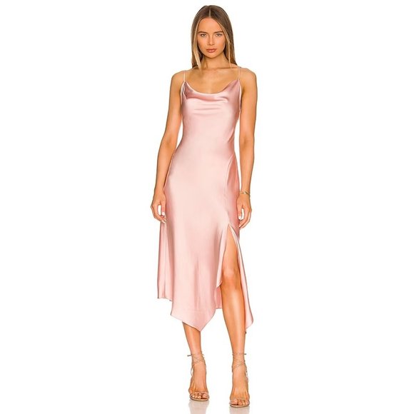 Jonathan Simkhai Dresses & Skirts - Jonathan SIMKHAI Nellie Slip Satin Midi Dress in Rose Quartz Size US 2